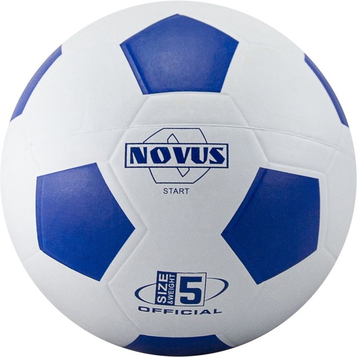Мяч футбольный Novus START, резина, бело-синий, размер 5, d=68-71