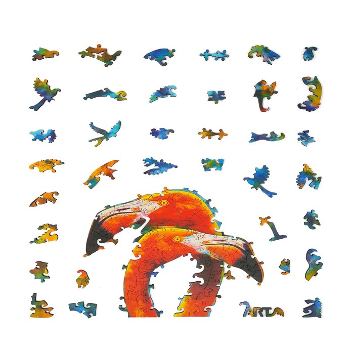 

Фигурный деревянный пазл ANIMAL ART, «Фламинго» 118 деталей