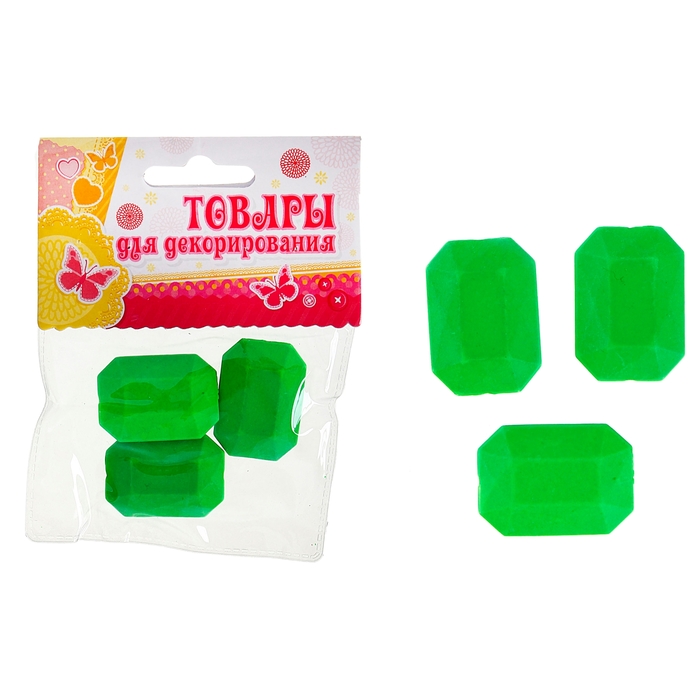 Набор бусин "Шик" 17 гр. размер 1 шт *3*2, цвет зеленый