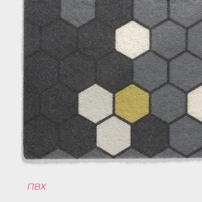 фото Коврик придверный грязезащитный доляна «гамма», 80×120 см, цвет серый