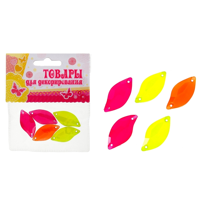 Набор бусин "Пламя" 9 гр. размер 1 шт 3*1,5 микс