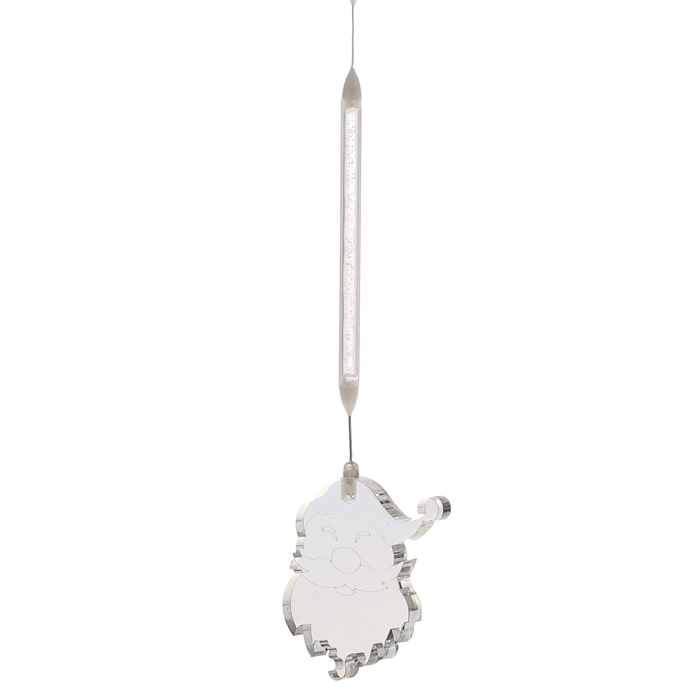 Игрушка светящаяся подвесная "Дед Мороз" на 1 трубке, 8х9 см, батарейки в комплекте