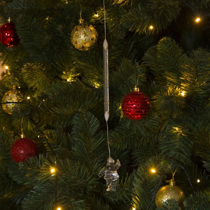 Игрушка светящаяся подвесная "Дедушка Мороз" на 1 трубке, 3х7 см, батарейки в комплекте