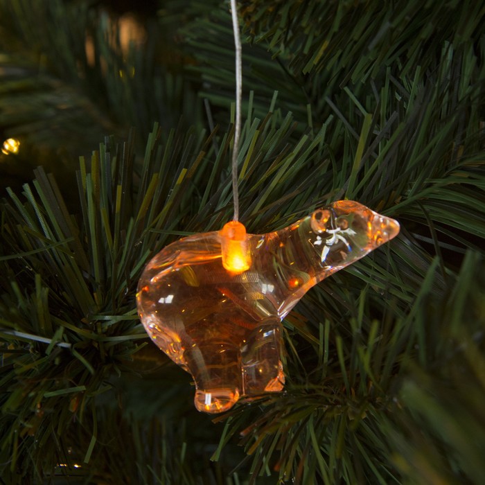 Игрушка светящаяся подвесная "Мишка", 7х4 см, батарейки в комплекте