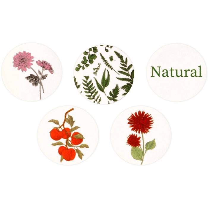 

Наклейки бумажные Natural, 2 × 2 см, рулон 250 шт.