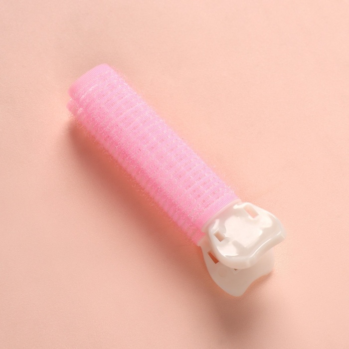 Бигуди для прикорневого объема, с зажимом, d = 2 см, 10,5 см, цвет розовый/бежевый