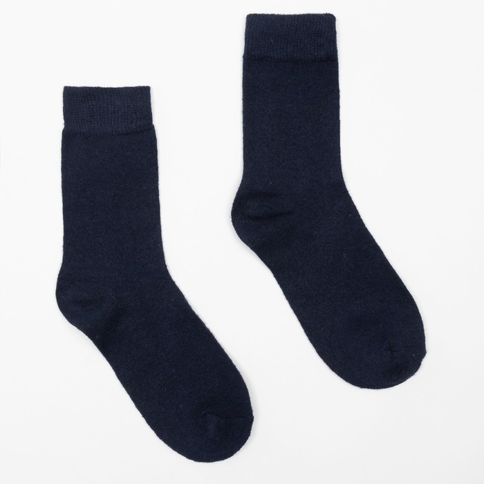 Носки мужские шерстяные, цвет тёмно-синий, размер 39-43
