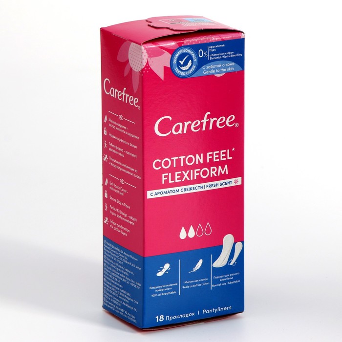 Прокладки ежедневные  «Carefree» Cotton Feel FlexiForm Fresh 18 шт.
