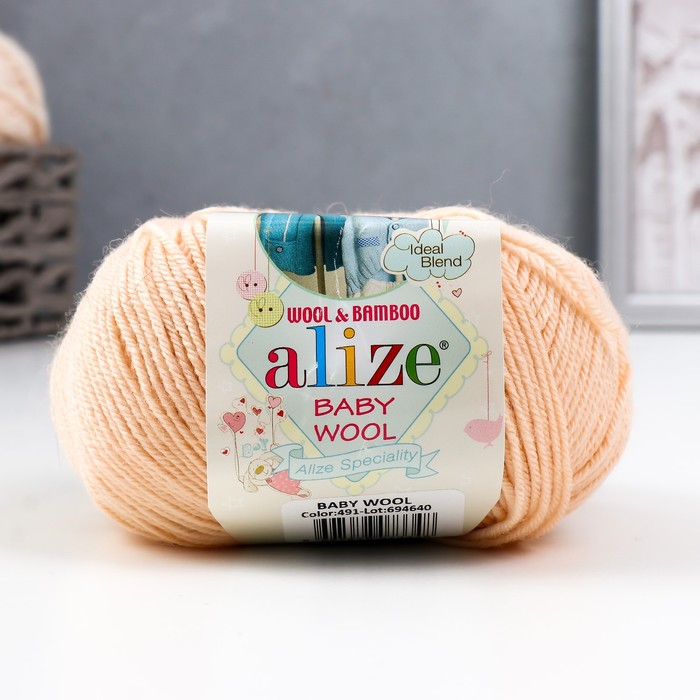 Пряжа Baby Wool 40% шерсть, 40% акрил, 20% бамбук 175м/50гр (491) пряжа baby wool batik 40% шерсть 40% акрил 20% бамбук 175м 50гр 3050