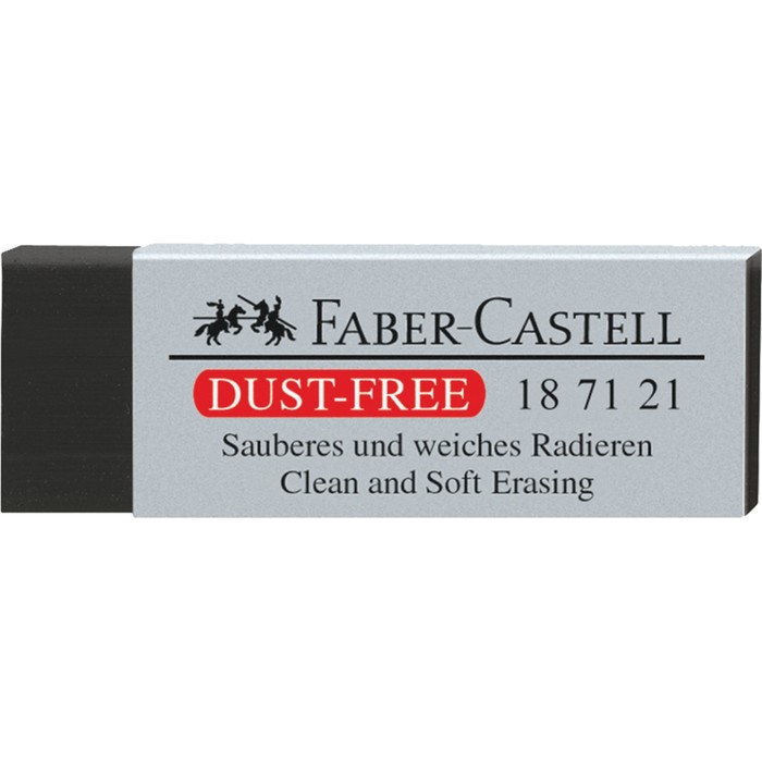 

Ластик Faber-Castell Dust-Free, прямоугольный, картонный футляр, 63 х 22 х 11 мм, чёрный