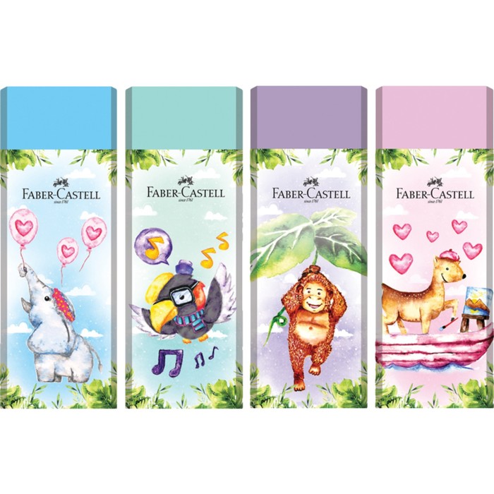 

Ластик Faber-Castell Happy Jungle прямоугольный, картонный футляр, 62 х 21,8 х 11,5 мм, МИКС