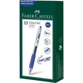 

Ручка гелевая автоматическая Faber-Castell Fast Gel, синяя, 0,7 мм, грип