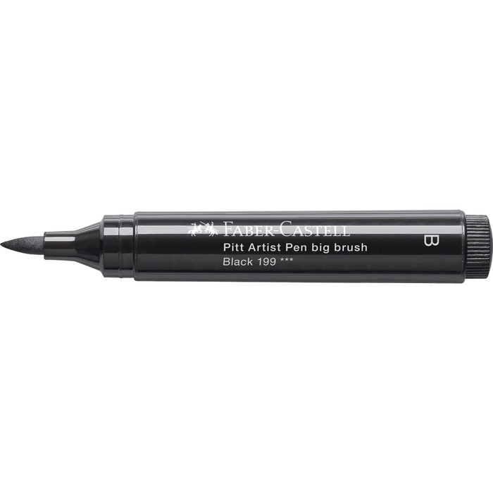 Ручка капиллярная Faber-Castell Pitt Artist Pen Big Brush цвет 199 чёрный, 3 мм, пишущий узел 