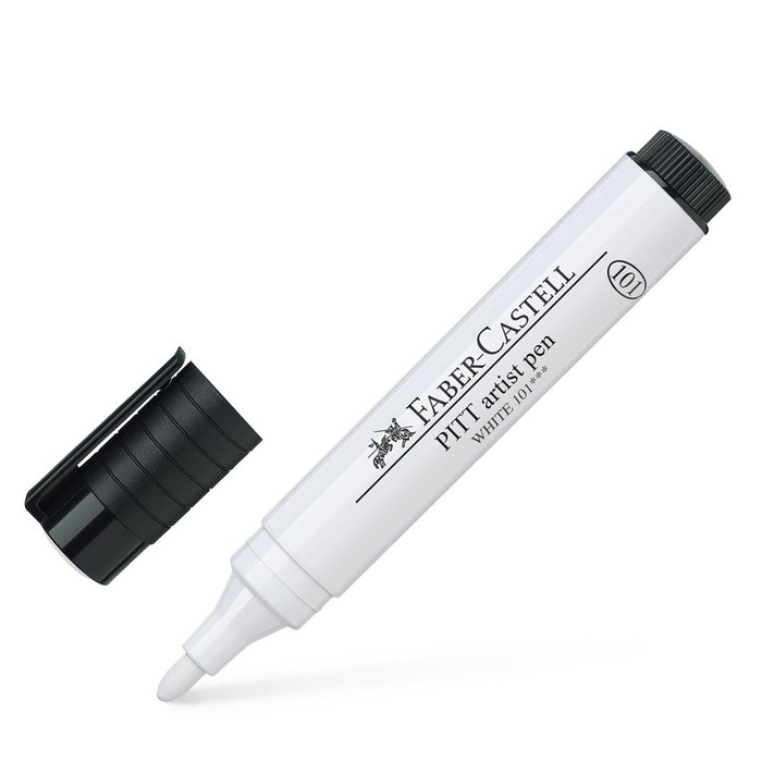 Ручка капиллярная Faber-Castell Pitt Artist Pen Bullet Nib белая, 2,5 мм цена и фото