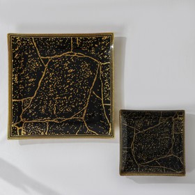 

Набор столовый «Камень», 7 предметов (30×30 см - 1 шт, 18×18 см - 6 шт), цвет чёрный