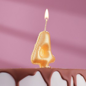 Свеча в торт 'Шары', цифра 4, золото, 7 см Ош