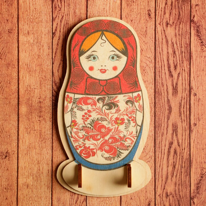 Ключница «Матрёшка с цветами», хохлома
