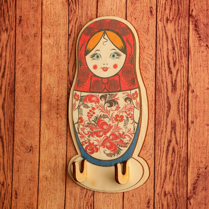 Ключница «Матрёшка с цветами», хохлома