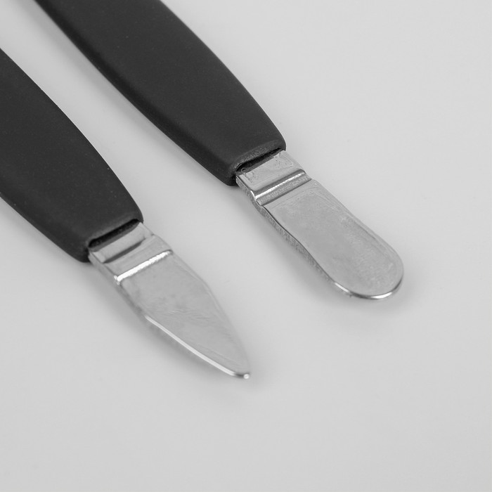 Набор маникюрный в футляре, 8 предметов, цвет серо-чёрный