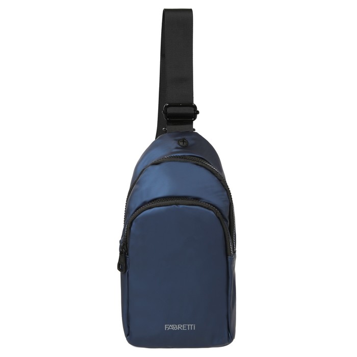 фото 1105 рюкзак-слинг, 2 отдела на молнии, цвет синий 6х16х29см fabretti