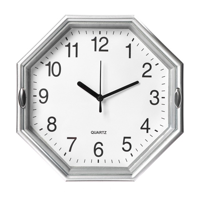 Часы настенные многогранник "Свет", 23 × 23 см, белые
