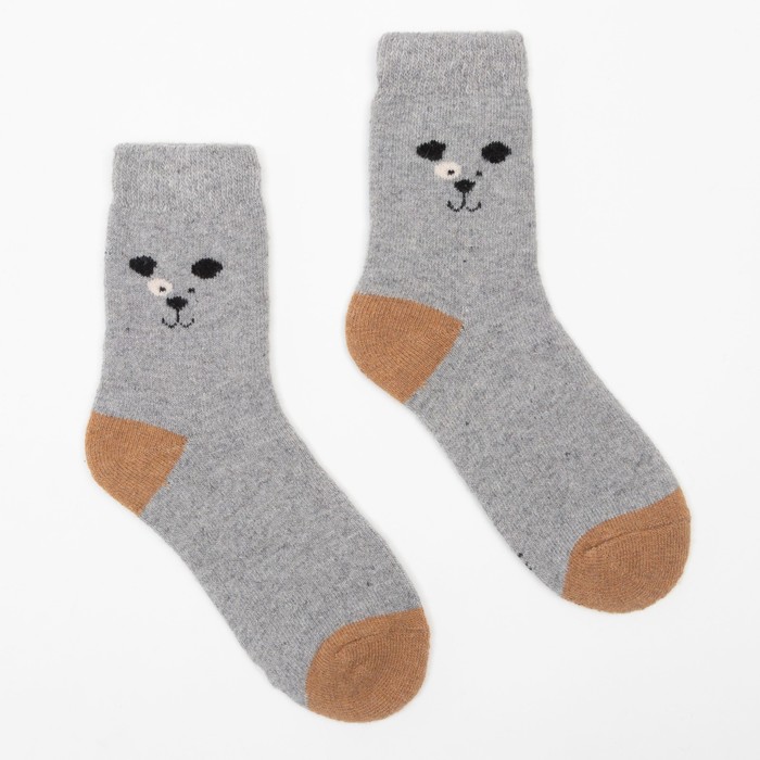 Носки детские шерстяные махровые «Собачки», цвет МИКС, размер 20