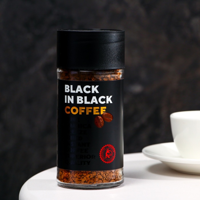 Кофе BLACK IN BLACK, растворимый, сублимированный, 85 г кофе растворимый premium гранулированный ароматизированный 85 г