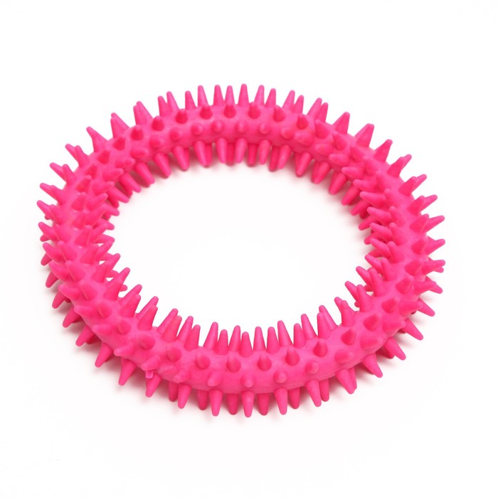 фото Игрушка для собак "кольцо с шипами", 12,5 см, розовая пижон