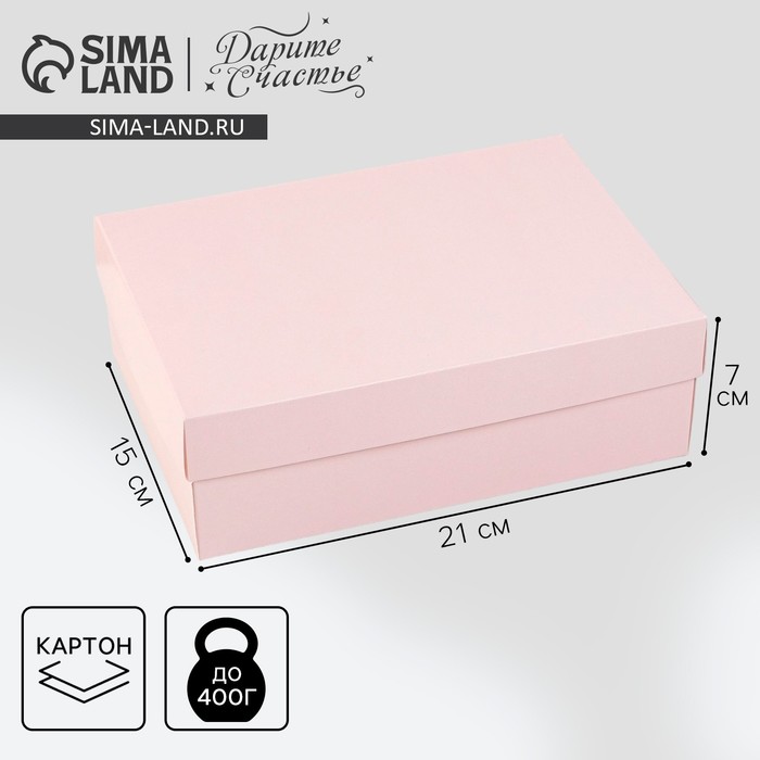 коробка складная теропром 7303480 бежевая 21 х 15 х 7 см Коробка подарочная складная, упаковка, «Розовая», 21 х 15 х 7 см