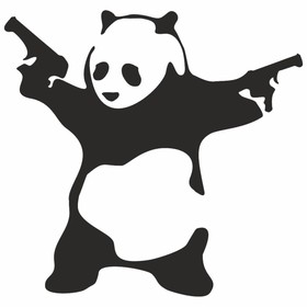 

Наклейка "Панда с пистолетами", плоттер, черный, 10 х 10 см, 1 шт