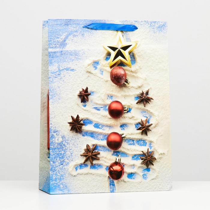 Пакет ламинированный Ёлка на снегу 32 х 42 х 12 пакет ламинированный рождественский хендмейд 32 х 42 х 12