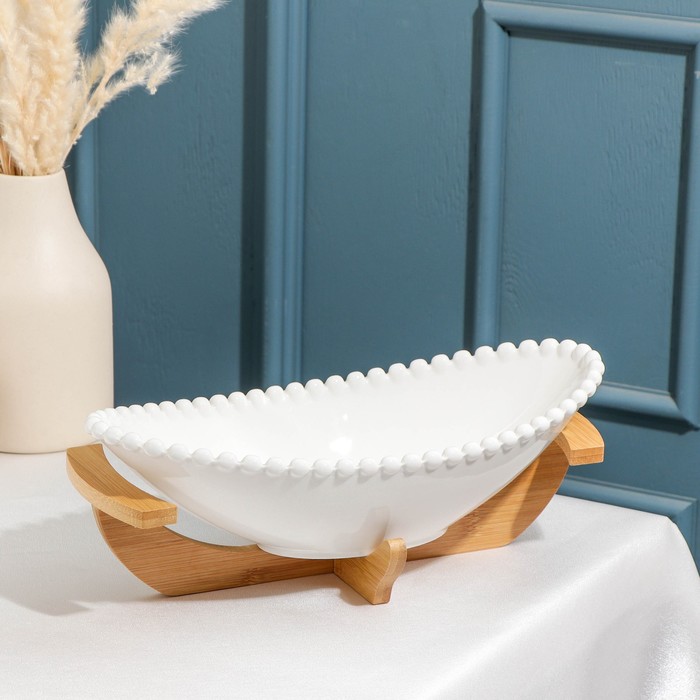 

Салатник на деревянной подставке «Эстет», 31×16×11 см