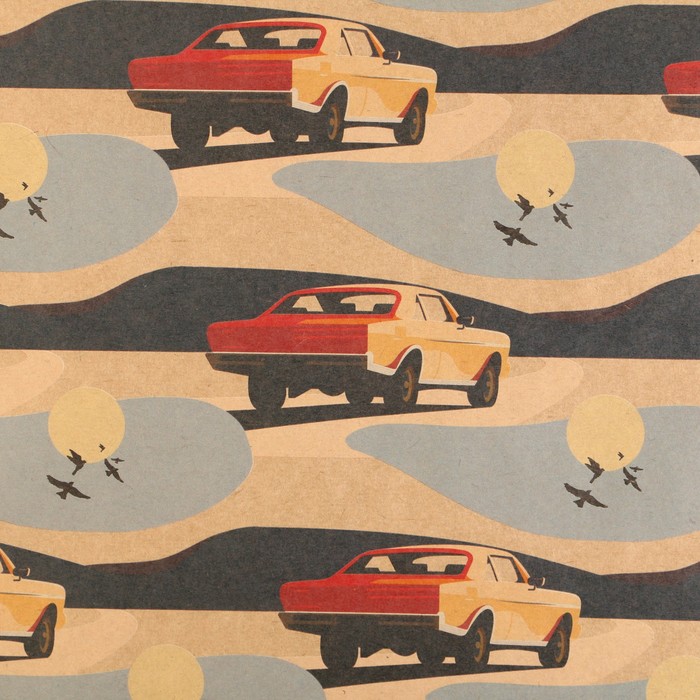 

Бумага упаковочная крафтовая «Car», 50 × 70 см