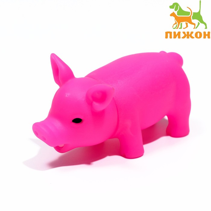 Игрушка пищащая Маленький поросенок для собак, 9 см, розовая