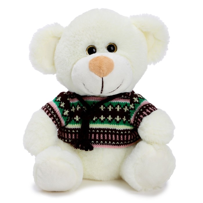 фото Мягкая игрушка "мишка сильвестр в свитере", 19 см 0642020b unaky soft toy