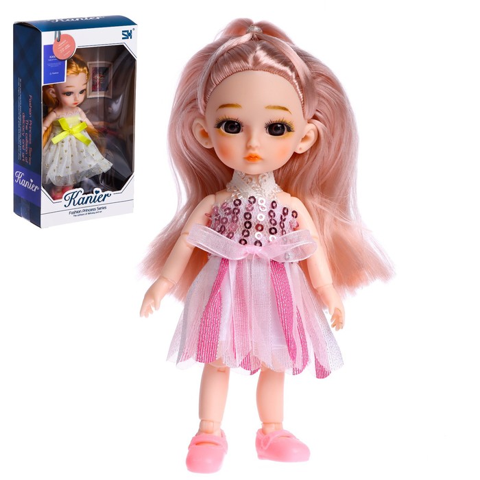 Кукла модная «Кристина» шарнирная, в платье, МИКС кукла модель шарнирная кристина в платье с питомцем микс