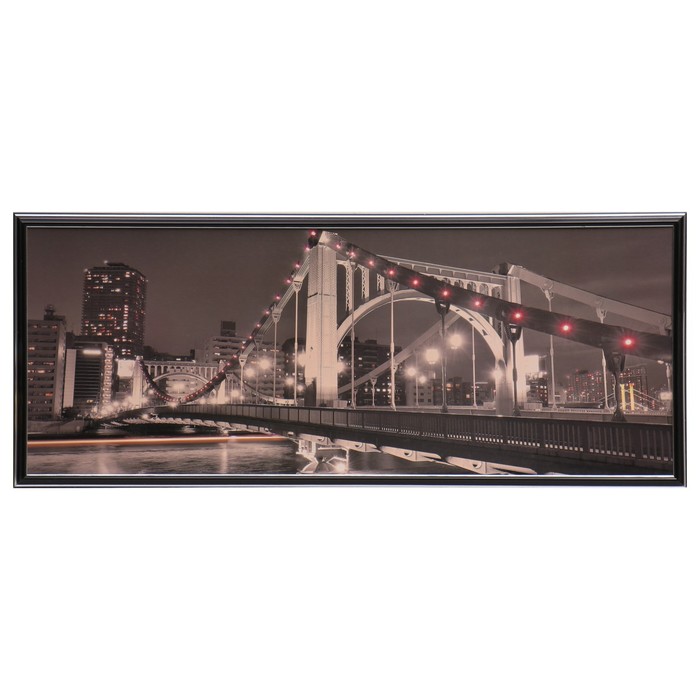 Картина Мост в огнях 35х90(39х93) см