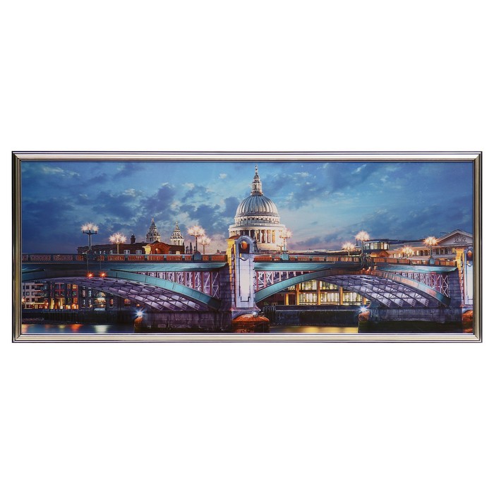

Картина "Город в огнях" 35х90(39х93) см