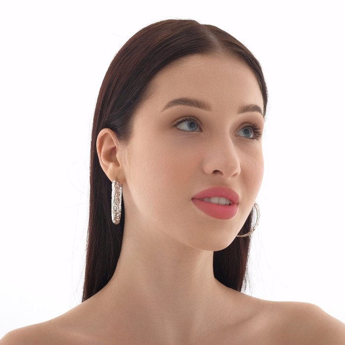 

Серьги-кольца "Геометрия" неровные линии, цвет серебро, d=3,5