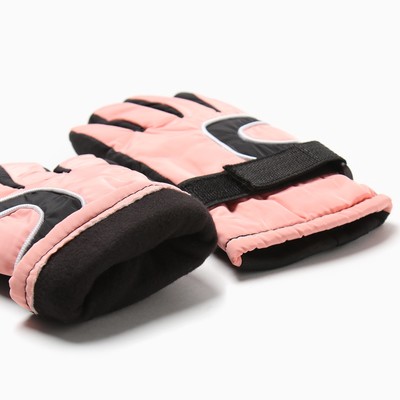 Перчатки зимние детские MINAKU, цв.черный/розовый, р-р 16 (18 см)