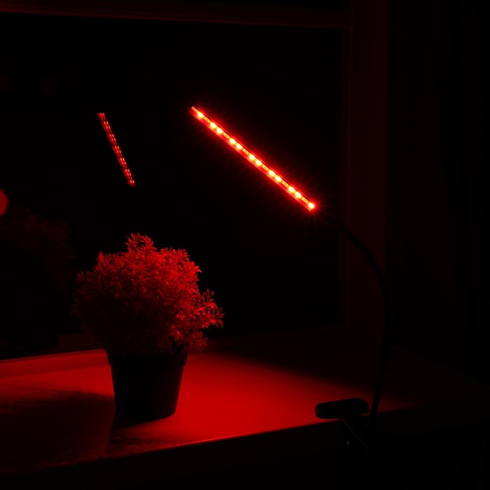 Светильник для растений с таймером, 1*9 Вт, 5 В, USB, красный + синий