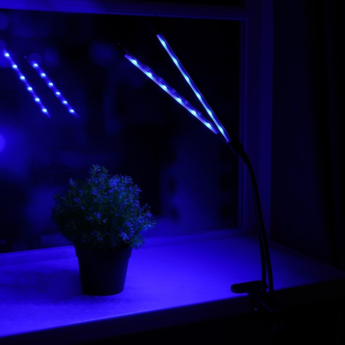 Светильник для растений с таймером, 2*9 Вт, 5 В, USB, красный + синий