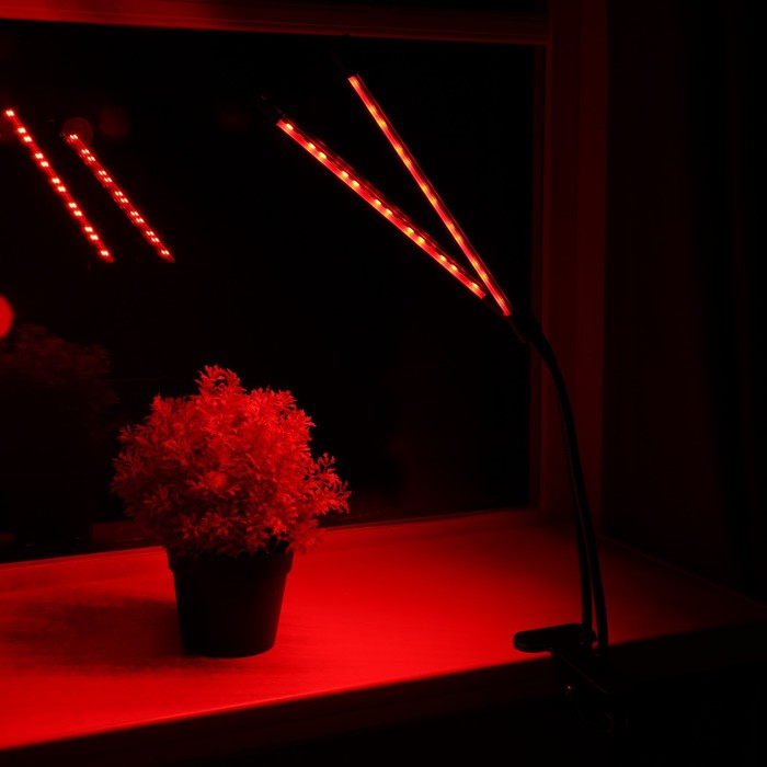 Светильник для растений с таймером, 2*9 Вт, 5 В, USB, красный + синий