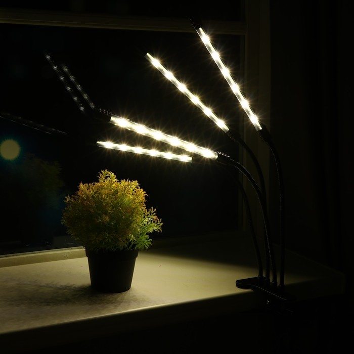 Светильник для растений с таймером, 4*9 Вт, 5 В, USB, тепло-белый