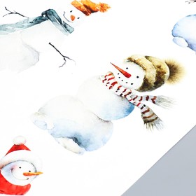 

Декоративная наклейка "Снеговички" белый фон 30х50 см