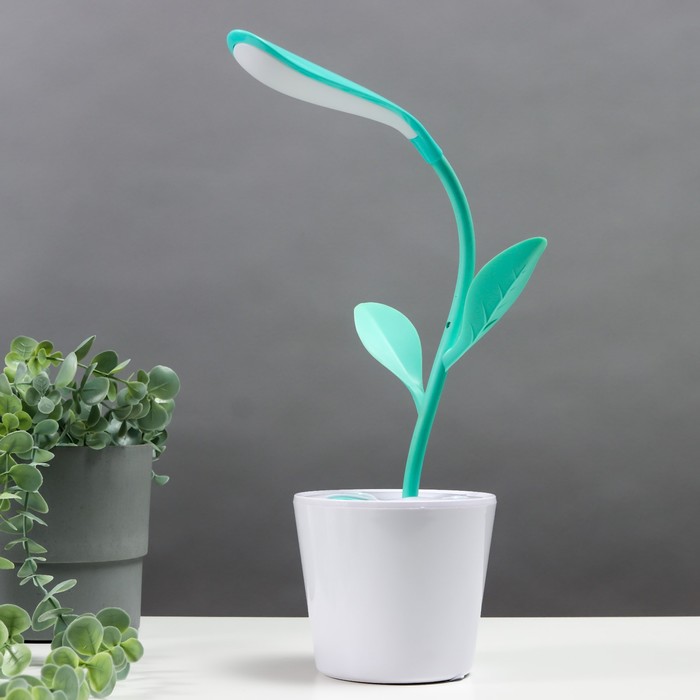 

Настольная лампа 16811/1 LED 5Вт USB бело-зеленый 15х15х44 см