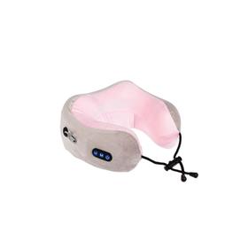Массажная подушка Bradex KZ 0559, вибрационный, 3 режима, ИК-подогрев, серо-розовая Ош