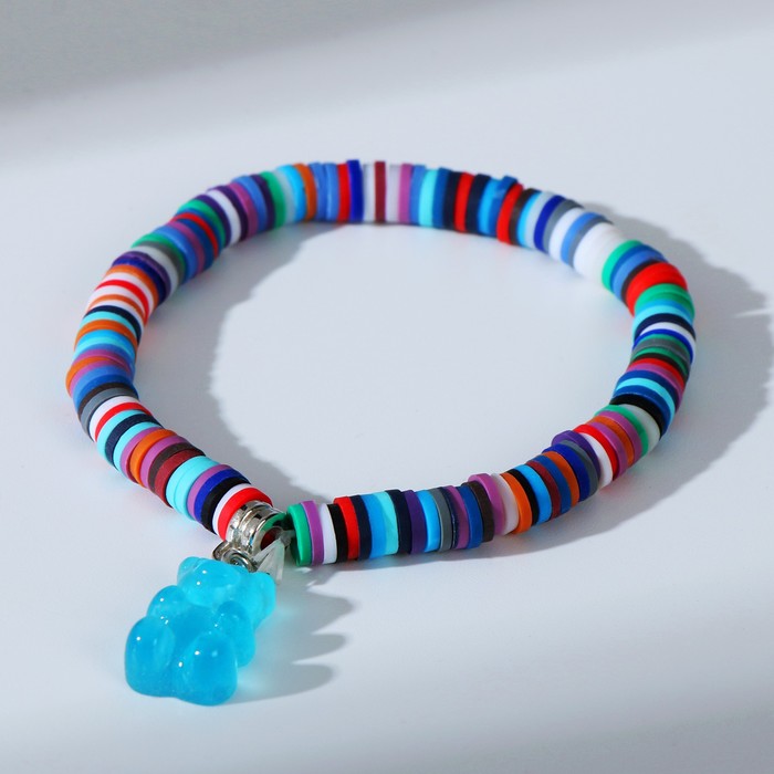 фото Браслет "бисер" на резинке, мармеладный медведь, цветной, l=7 queen fair