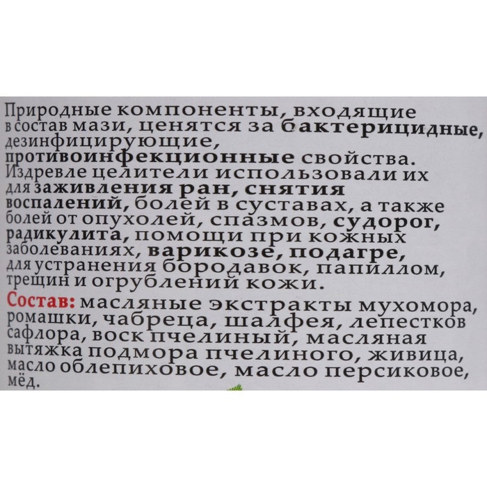 Мазь монастырская Живичная с мухомором, Солох-Аул, 100 мл