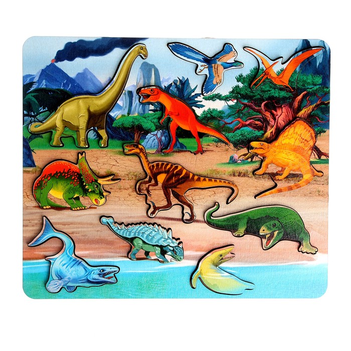 Рамка-вкладыш «Мир динозавров» 11 деталей рамка вкладыш мир динозавров 11 деталей